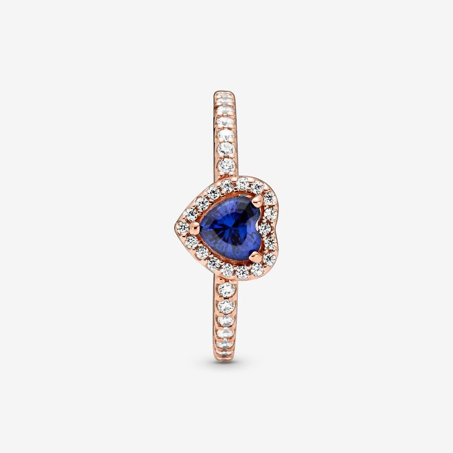 Elevated Blue Heart Ring