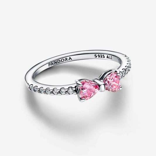 Sparkling Pink Bow Ring