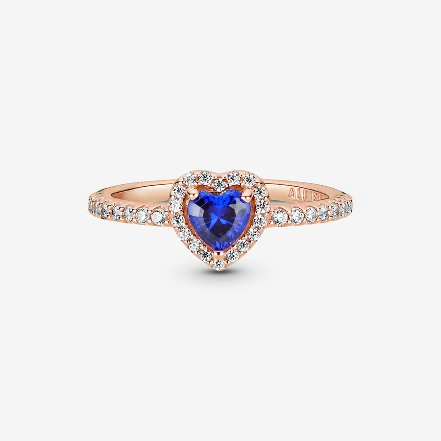 Elevated Blue Heart Ring