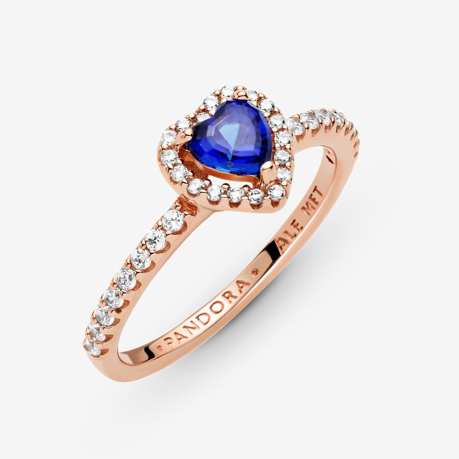 Elevated Blue Heart Ring