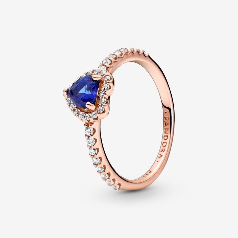 Elevated Blue Heart Ring