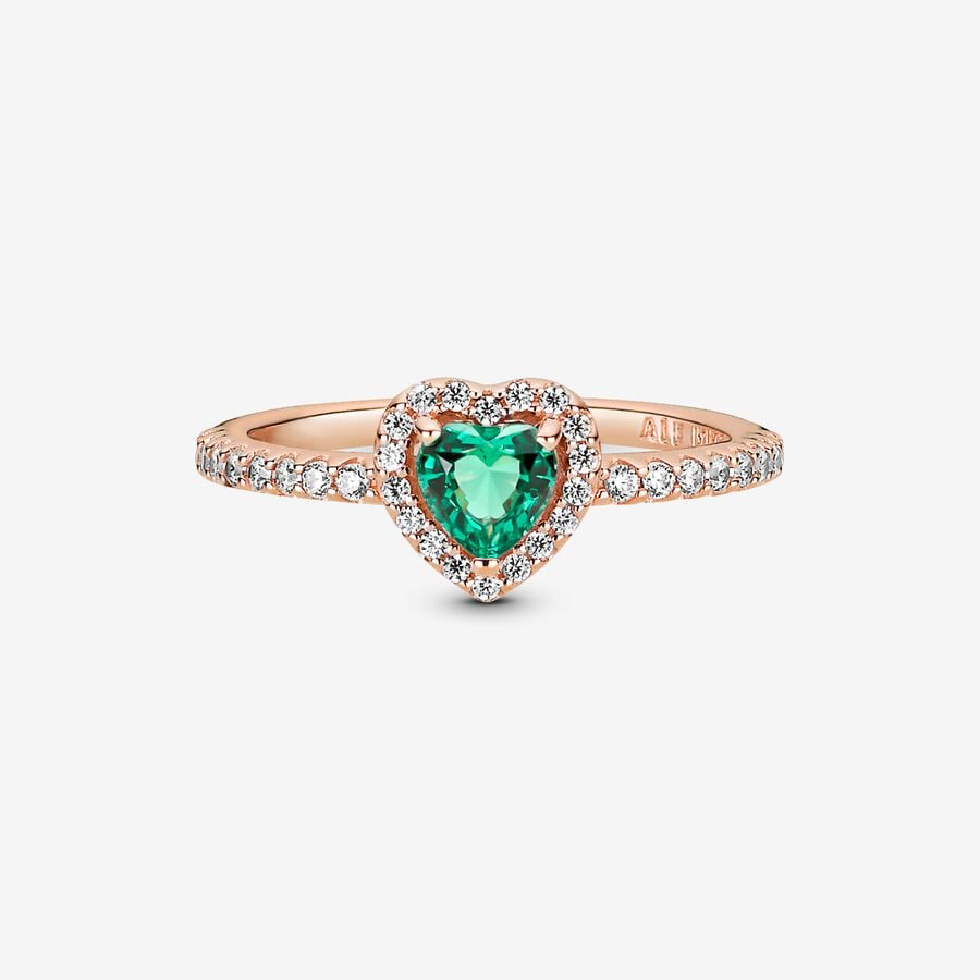 Elevated Green Heart Ring