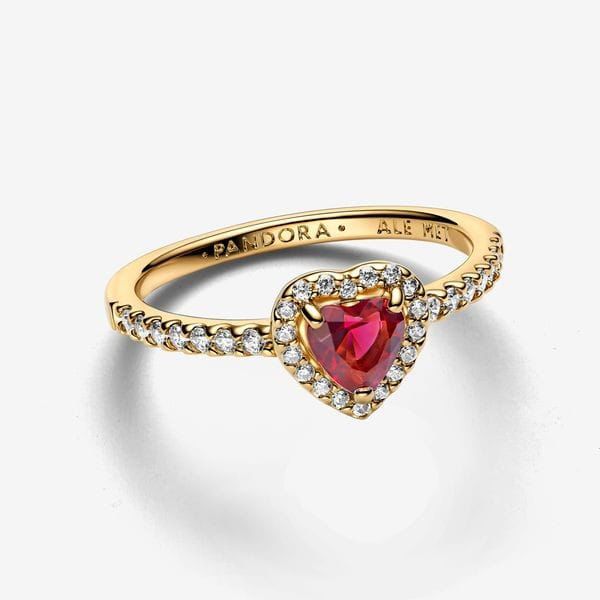 Elevated Red Heart Ring